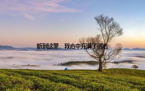 听到这里, 我心中充满了信心