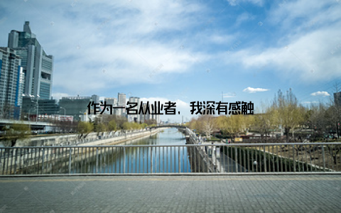 作为一名从业者, 我深有感触