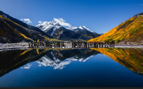 这股热潮的源头, 便是清远畜牧公司