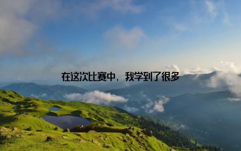 在这次比赛中, 我学到了很多