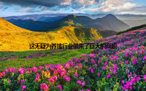 这无疑为养猪行业带来了巨大的商机