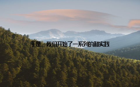 于是, 我们开始了一系列的和实践