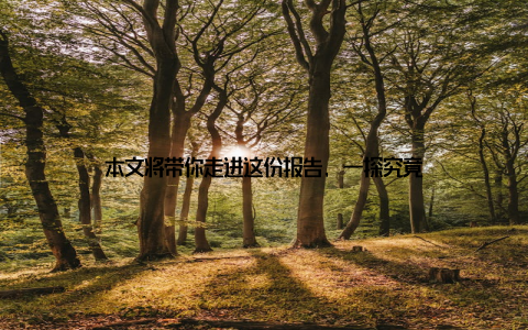 本文将带你走进这份报告, 一探究竟