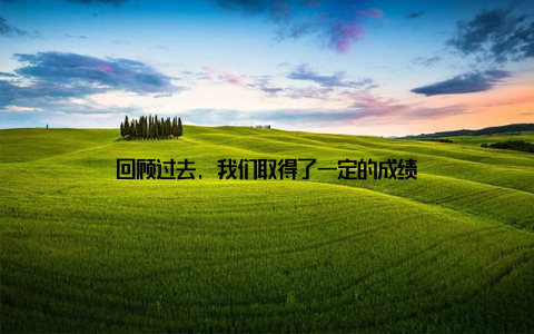 回顾过去, 我们取得了一定的成绩