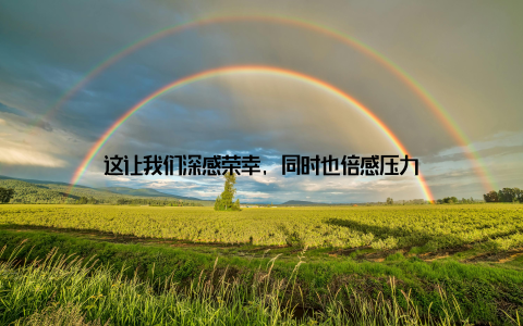 这让我们深感荣幸, 同时也倍感压力