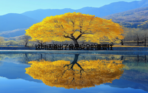 这句话道出了食品安全的重要性
