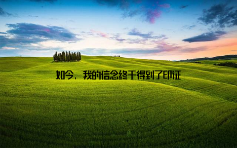 如今, 我的信念终于得到了印证