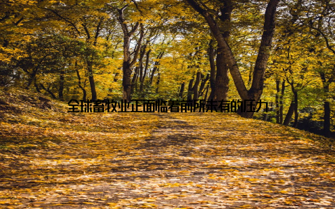 全球畜牧业正面临着前所未有的压力