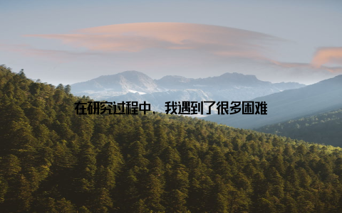 在研究过程中, 我遇到了很多困难