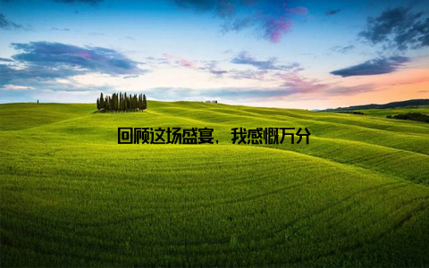 回顾这场盛宴, 我感慨万分