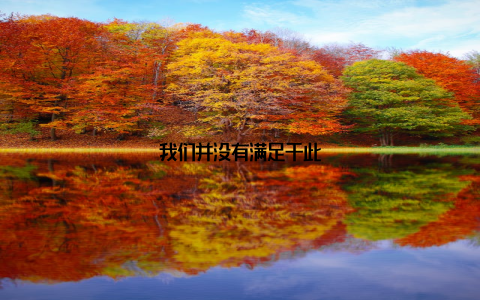 我们并没有满足于此