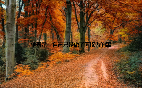 他表示, 自己只是做了应该做的事