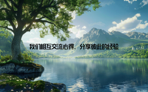 我们相互交流心得, 分享彼此的经验