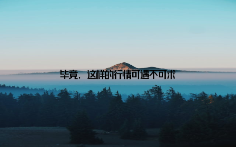 毕竟, 这样的行情可遇不可求