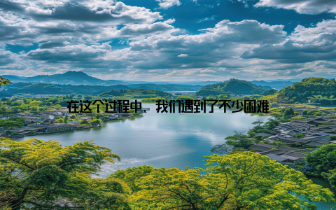 在这个过程中, 我们遇到了不少困难