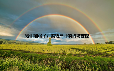 我们加强了对畜牧产业的科技支撑