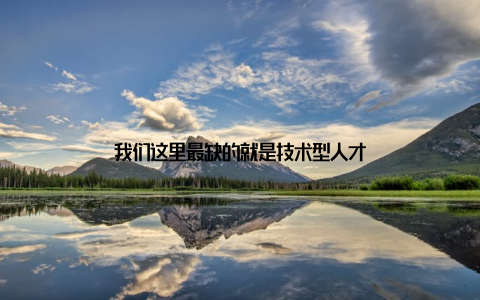 我们这里最缺的就是技术型人才