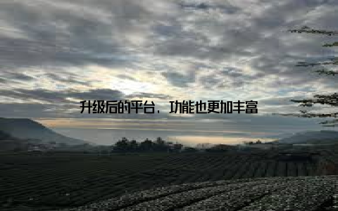 升级后的平台, 功能也更加丰富