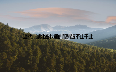 当然, 湖北畜牧通的服务远不止于此