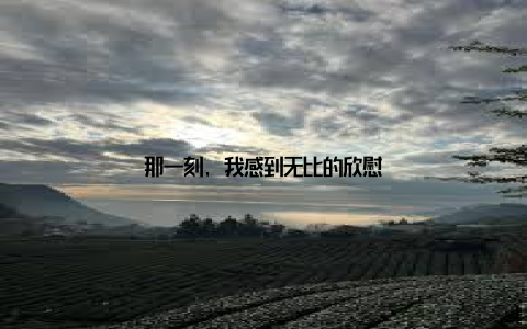 那一刻, 我感到无比的欣慰