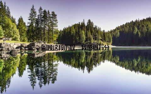 回顾这段历程, 我感慨万分